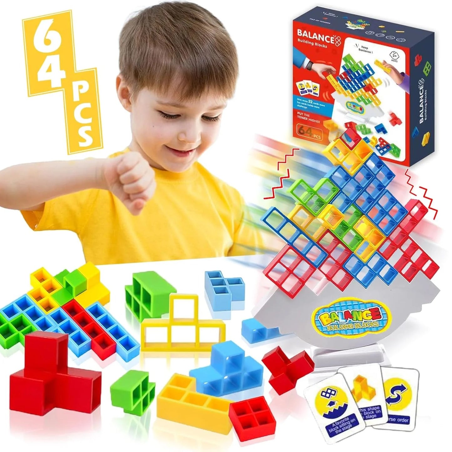 Balance Building Blocks Game – 48 PCS Educational Balance Toy for Kids (3+ Years)