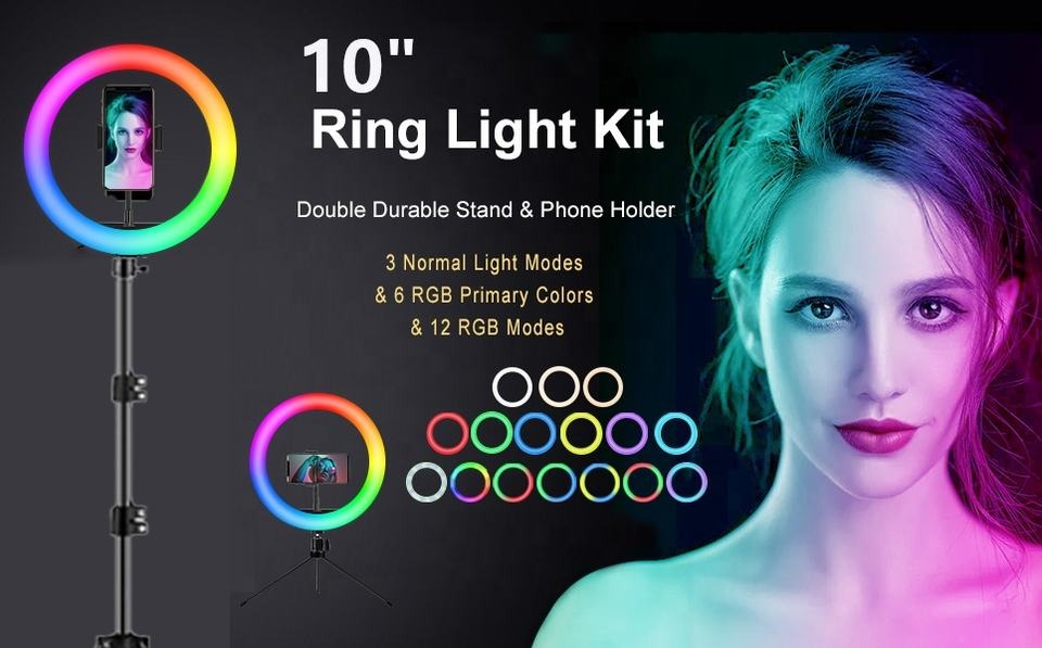 RGB LED Soft Ring Light with 360° Rotation