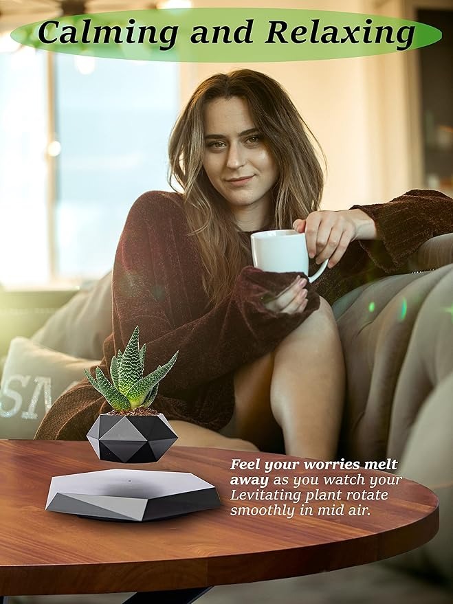 Levitating Bonsai Planter – Anti-Gravity Magnetic Floating Pot for Plants &amp; Home Décor 🌿✨