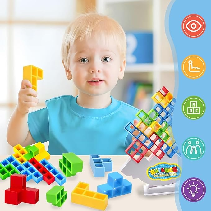 Balance Building Blocks Game – 48 PCS Educational Balance Toy for Kids (3+ Years)